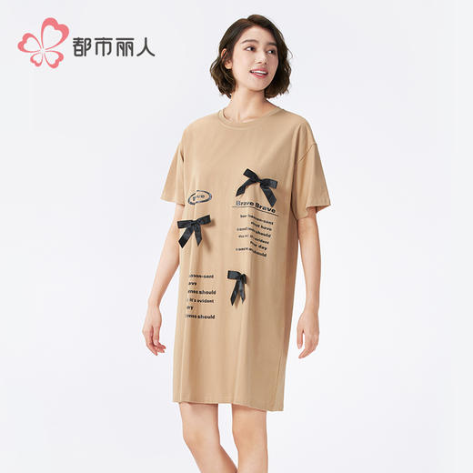 都市丽人舒适外出女士棉质短袖裙薄40支TC拉架短袖类LHH6C3 商品图2