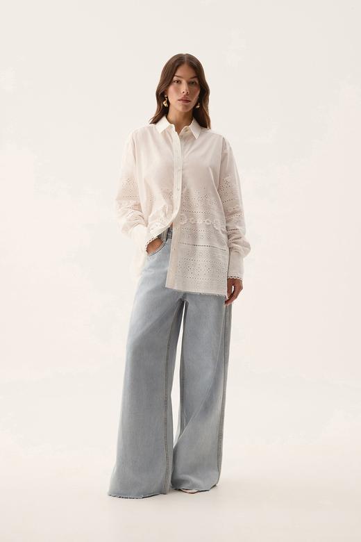 Aje - Cloud Embroidered Shirt - Ivory - 女装 - 衬衫 - 象牙白 商品图1