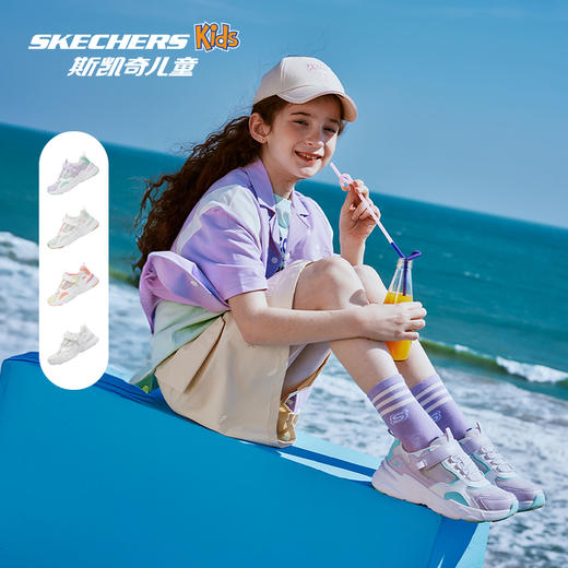 Skechers斯凯奇儿童时尚老爹鞋春夏网面透气女童舒适休闲运动鞋子 商品图4