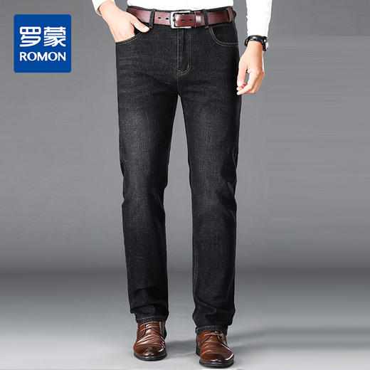 罗蒙男士春夏薄款直筒牛仔裤通勤商务休闲长裤宽松微弹男裤 商品图0