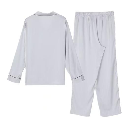 2F【Fandecie芬狄诗】IS LOVE系列男士长袖长裤睡衣色丁面料家居服套装 商品图2