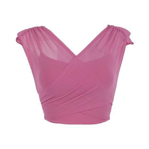 跃牌【禅语梵心】网纱假两件运动上衣女带胸垫瑜伽服背心性感透气健身文胸T恤WX3100 商品图4