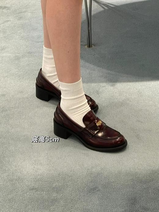 缪缪新款粗跟增高钱币乐福鞋（HC） 商品图6