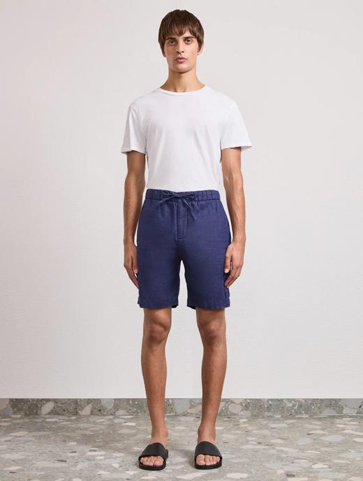 Frescobol Carioca - Felipe Linen Shorts - Melange Navy Blue - 男装 - 短裤 - 海军蓝 商品图1