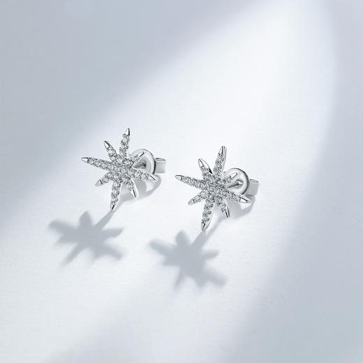 BYGS095843-A0-A0 周六福 【热销爆款】新潮银耳饰星光闪耀925银耳钉女气质银耳环 商品图1