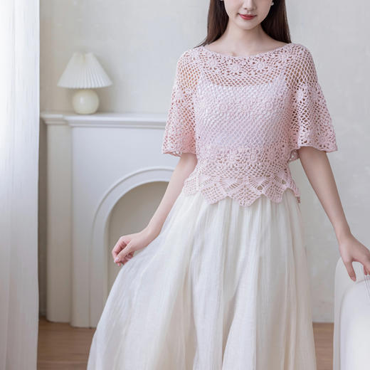 苏苏姐家翩翩凤尾套头衫手工diy钩针编织棉麻衣服毛线团材料包 商品图3