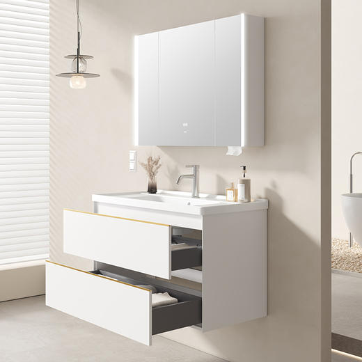 帝王洁具卫浴浴室柜洗脸洗漱台陶瓷一体洗手盆柜组合CB199悦然 商品图2