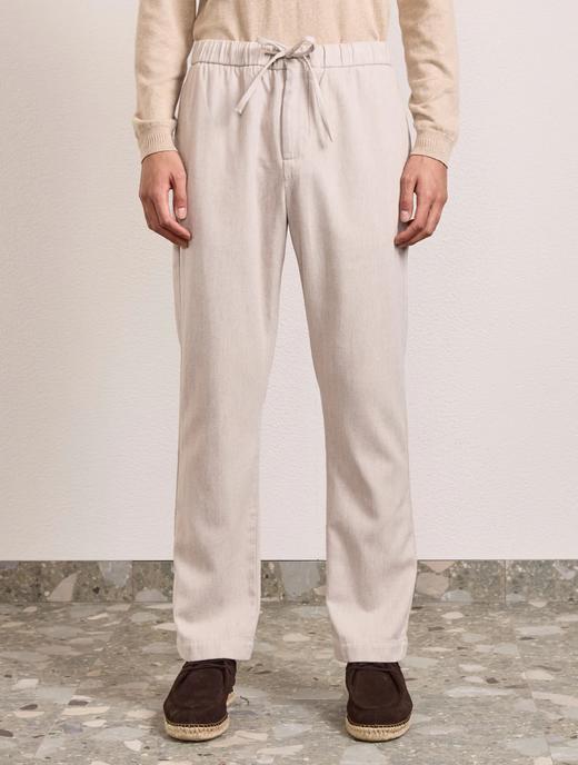 Frescobol Carioca - Oscar Slim Fit Drawstring Trouser - Stone Beige - 男装 - 长裤 - 米黄色 商品图2