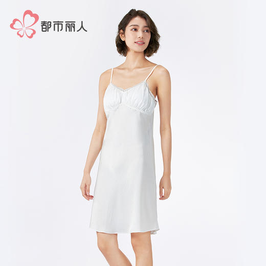 都市丽人好睡好眠女士丝质吊带套装薄冰雪丝提花无袖类LHH6B7 商品图2