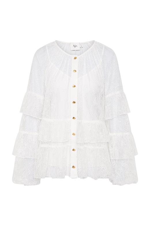 Aje - Primrose Blouse - Ivory - 女装 - 衬衫 - 象牙白 商品图0