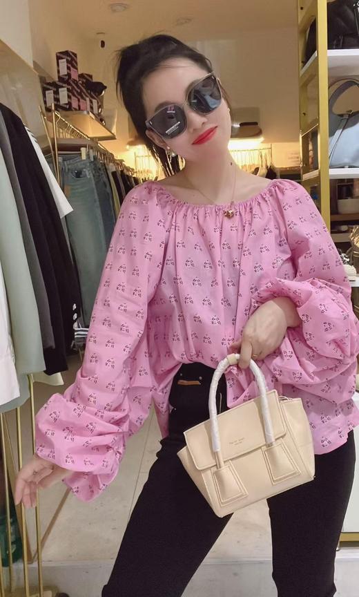 【限八一促】-（NO退）原创设计师品牌- CHUMO初沫8004法式浪漫泡泡袖碎花一字领小衫女ins-喜出 商品图3