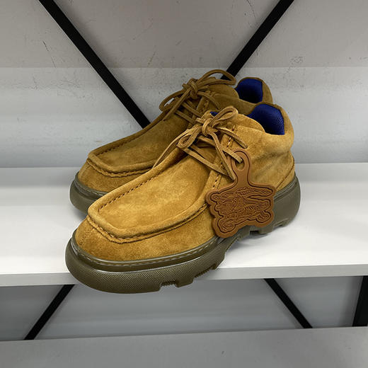 BUR*E**Y/巴*莉 Creeper Mid 男士时尚休闲绒面革中帮系带休闲鞋 商品图0