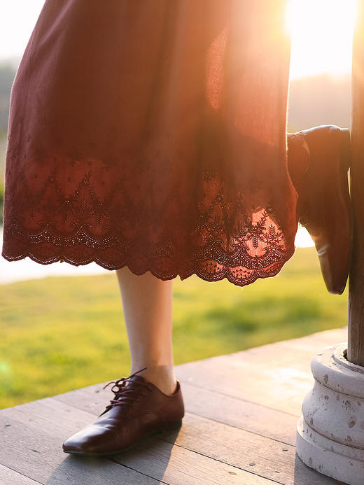 KS019复古方头软皮系带单鞋 商品图1