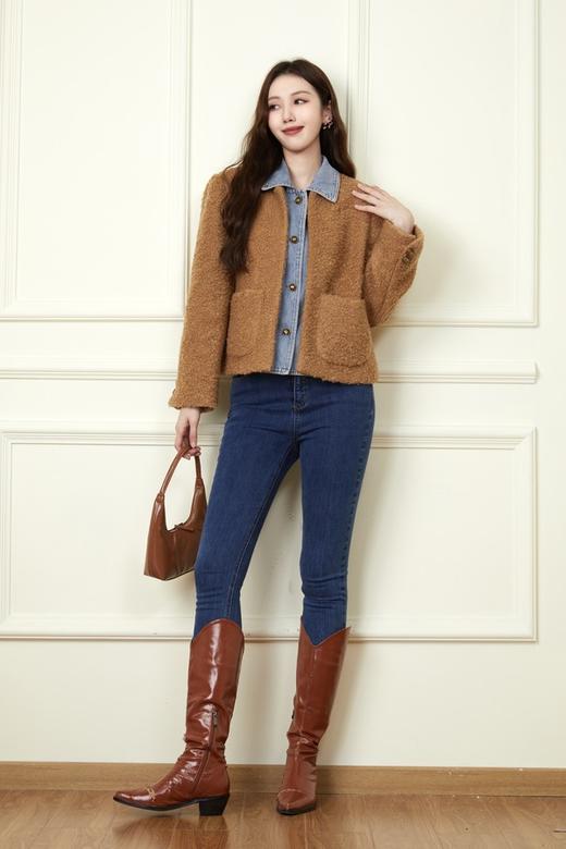 Kai & Kiera 帅气羊羔毛拼接牛仔外套 19700 商品图2