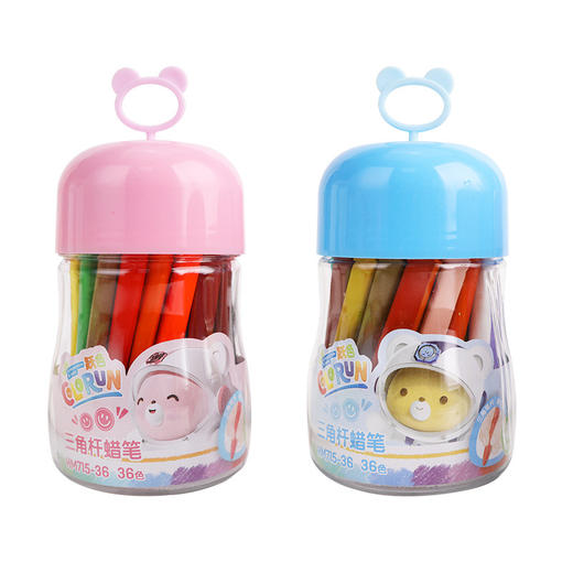 「送绘画3件礼」得力蜡笔不脏手油画棒 儿童安全双头可水洗桶装小学生幼儿园用玩具 商品图4