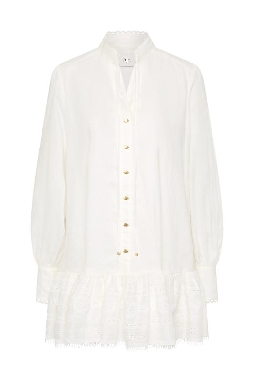 Aje - Cloud Embroidered Dress - Ivory - 女装 - 连身裙 - 象牙白 商品图0