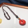 新款手编长短可调圆形红砂平安扣吊坠 饰品美物 商品缩略图4