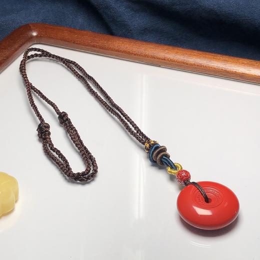 新款手编长短可调圆形红砂平安扣吊坠 饰品美物 商品图4