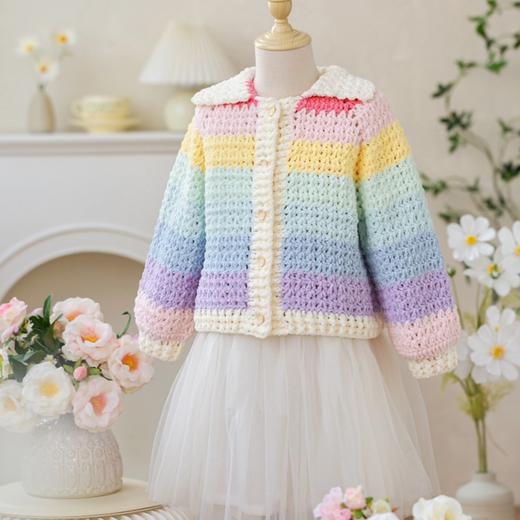 苏苏姐家彩虹云朵开衫手工diy编织钩针毛线团自制外套材料包 商品图1