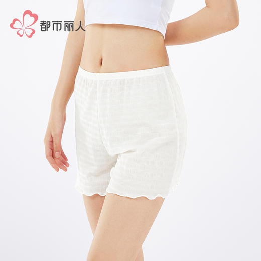 都市丽人舒适打底三分裤薄蕾丝安全裤LLH1B3 商品图2