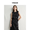 VIMAGE纬漫纪珍珠褶皱遮肉显瘦休闲简约无袖上衣2025夏季新款V2313924 商品缩略图3