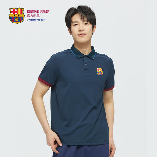 【官方正版】巴塞罗那俱乐部丨巴萨春夏新款男士深蓝POLO衫短袖球迷 商品图1