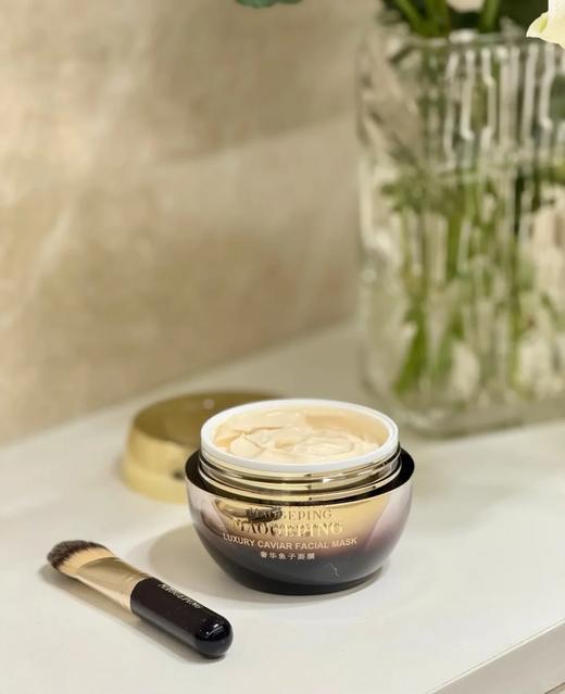 原价780/1480  毛戈平奢华鱼子酱面膜 修护细毛孔提亮急救全能面膜 65g/120g 送刷子 商品图4