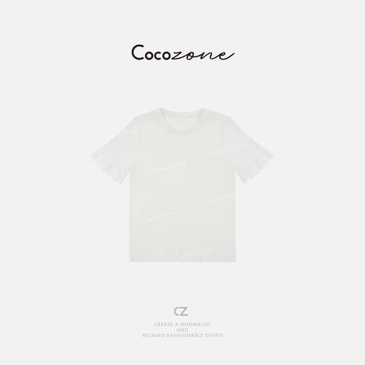 COCO ZONE 刘一一 25春季新款设计感蕾丝袖口针织衫ACD1A0461 商品图0