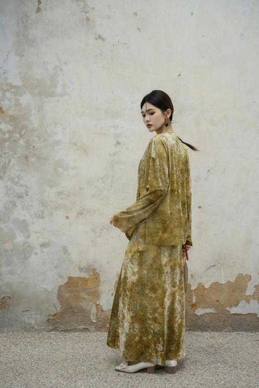 Le Malene 新中式印花丝绒盘扣上衣半裙套装 19685 商品图9