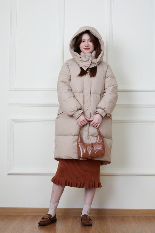 HAYES 杏色韩版百搭中长款羽绒服 19711 商品图2