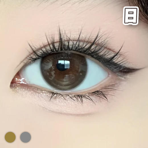 #自然水光 棕巧/灰黑 14.2mm【10片装】国产精品 / 日抛 商品图1