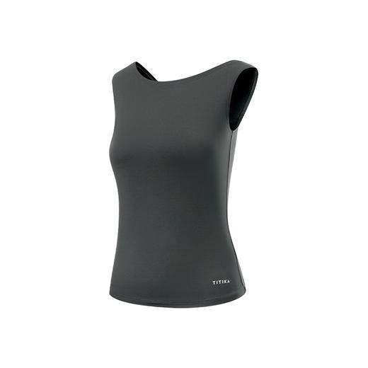 TITIKA复古一字领背心休闲透气背心女运动户外斜肩上衣31194 商品图4