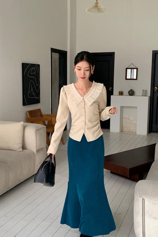 ELLA JADE 米色百褶花边领上衣 19766 商品图2