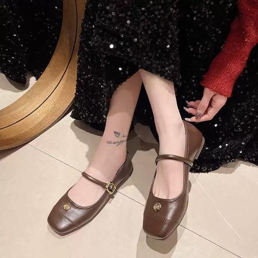 【YW】无忧购法式温柔小香风一字扣平底玛丽珍小皮鞋（尺码偏小，建议拍大一码）H262(截单后7天发货) 商品图2