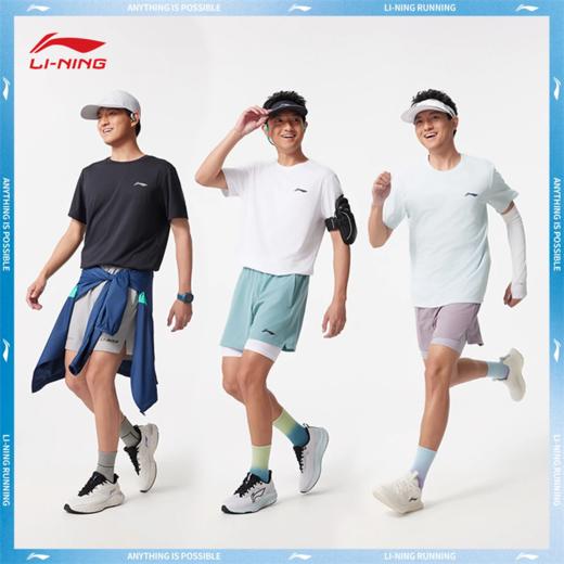 李宁专业跑步系列男子反光速干透气短袖T恤ATSV471 商品图1