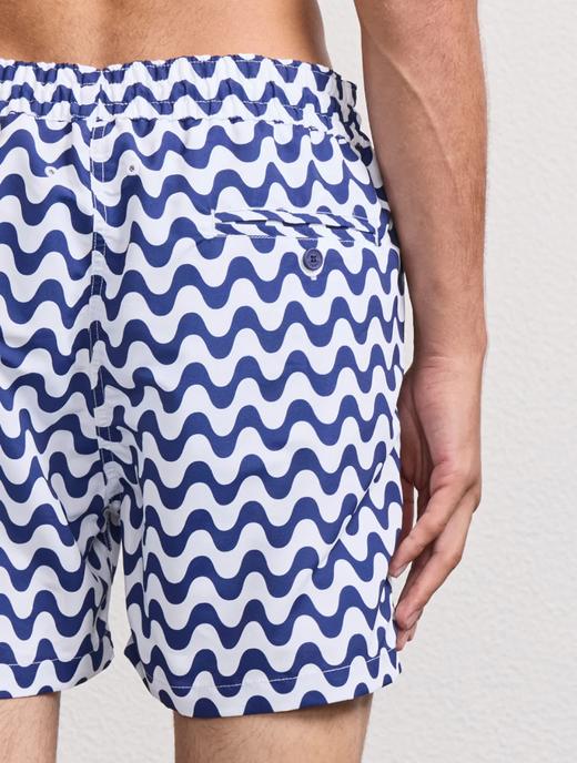 Frescobol Carioca - Rio Swim Shorts Copacabana Print - Navy-Blue - 男装 - 泳裤 - 海军蓝 商品图3