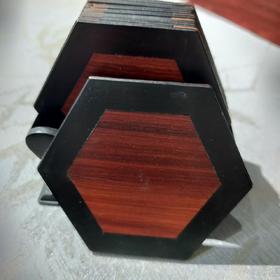 六边形杯垫/紫光檀*酸枝/9*9cm