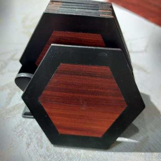 六边形杯垫/紫光檀*酸枝/9*9cm 商品图0