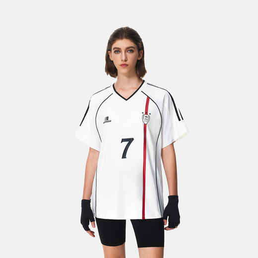 FDR旗舰店 织带V领撞色速干短袖t恤男女夏季美式凉感骑行运动球衣 商品图4