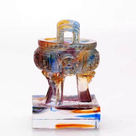 【样品特惠4.5折，无原包装仅1件，无货退款】琉璃鼎摆件书房招财中式家居开业礼品双龙三足鼎乔迁礼物桌面装饰福缘琉璃-财富宝鼎【不支持补差，非质量问题不退不换】S 商品图4