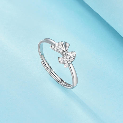 卡蒂罗/KADER 缎带蝴蝶结闺蜜女戒 在逃公主流光丝带结甜美可爱可调节开口单戒一只 闪光少女心动甜梦ins风 商品图2