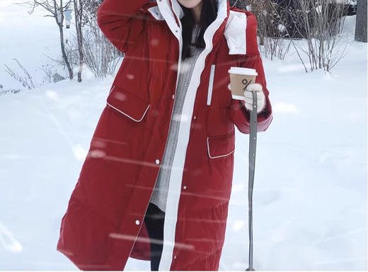 裁缝学苑AS447连帽白鸭绒羽绒服纸样女装冬长款过膝面包服样板图纸 商品图8