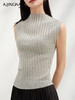 【修身廓形】阿菁娜醋酸棉坑条镂空肌理针织背心F30C301018 商品缩略图3