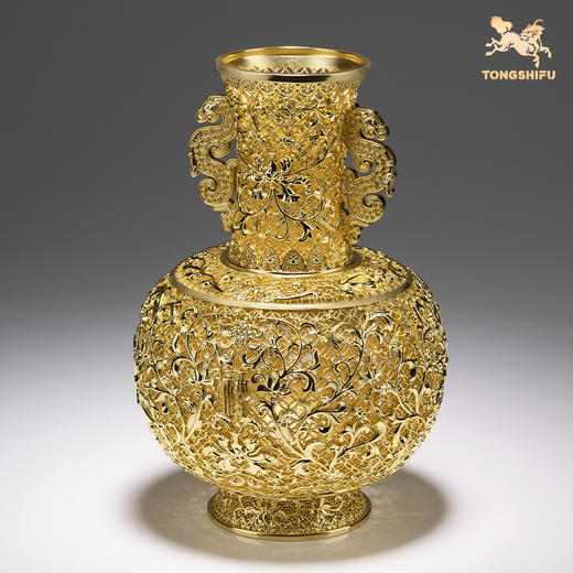 铜师傅《花丝宝瓶》客厅桌面铜花瓶摆件 家居装饰品 节日礼物 商品图3