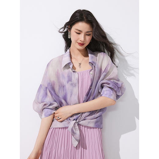352604013-初棉晕染印花衬衫 商品图3