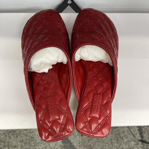 BUR*E**Y/巴*莉 Baby Mule 女士皮革绗缝徽标中跟穆勒鞋 商品图2