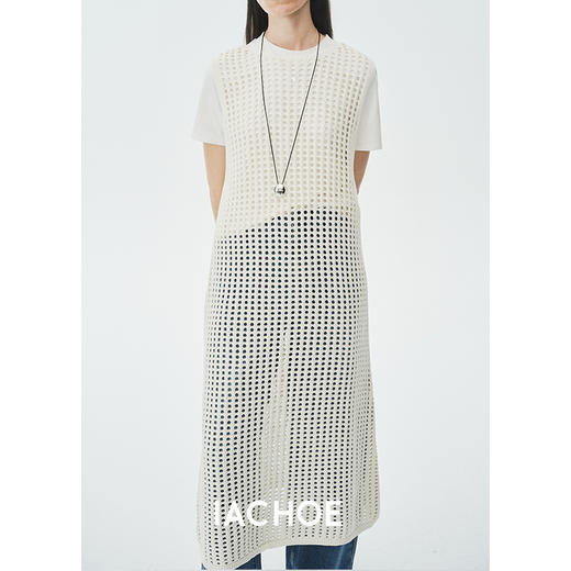 棉仓3621516004-IACHOE格子罩衫长款无袖针织连衣裙 商品图4