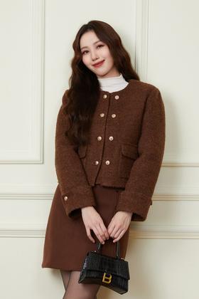 Le Malene 复古小香短款夹棉外套 19709