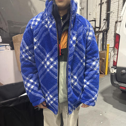 BUR*E**Y/巴*莉 男士绵羊毛混纺双面可穿全拉链立领格纹抓绒夹克 商品图1