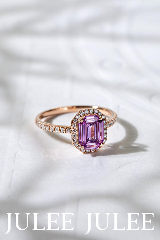 JULEE JULEE茱俪珠宝  18K玫瑰金精切粉蓝宝石戒指 商品图1